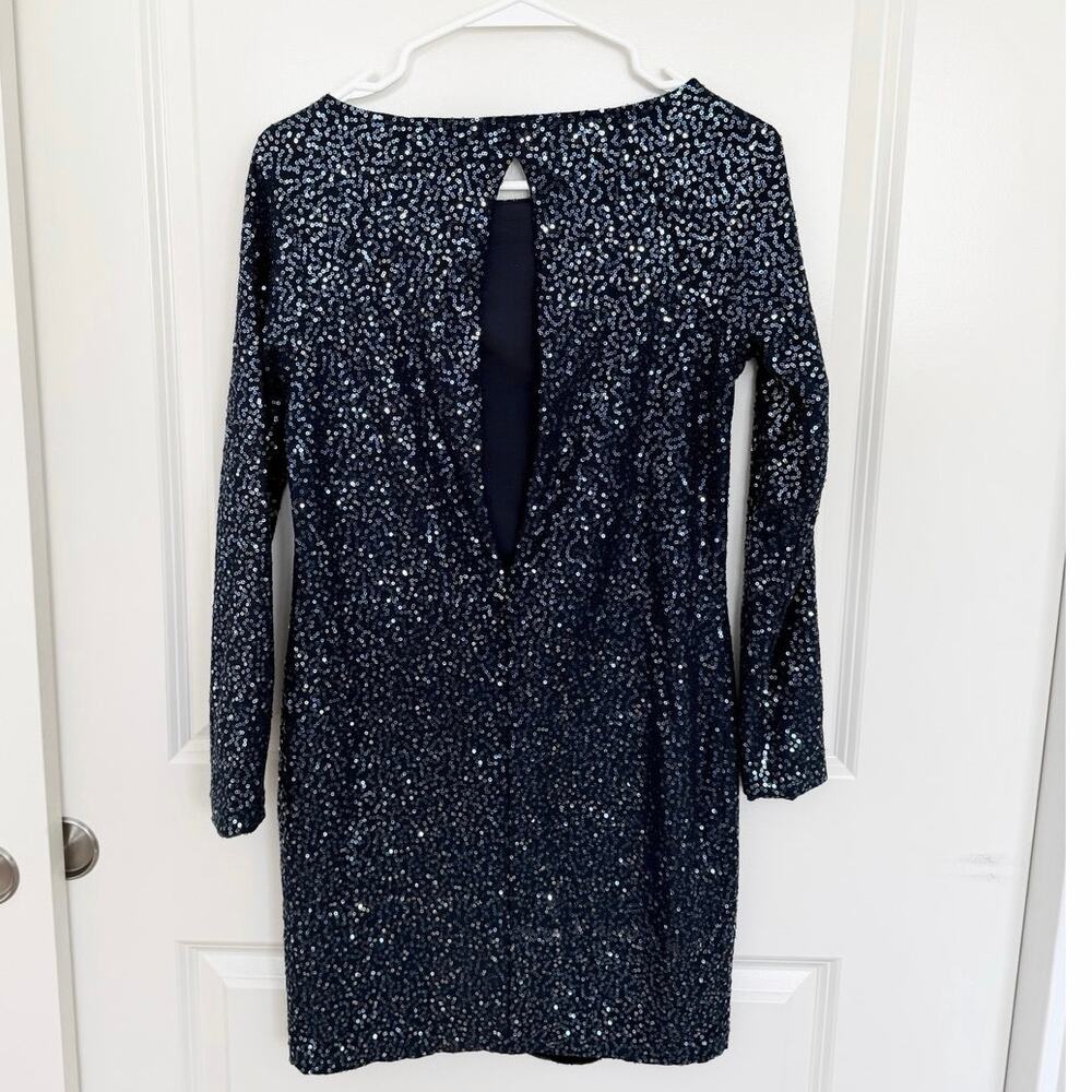 Tibi Zeppelin Sequin High Neck Open Back Long Sle… - image 4
